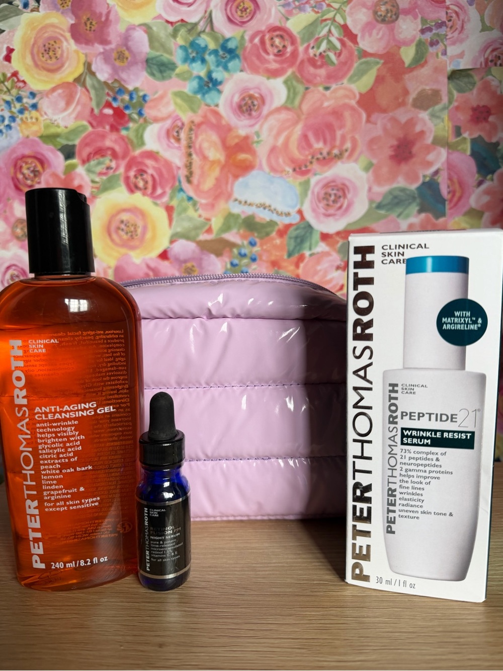 Peter Thomas Roth Skincare Set with Purple Cosmetic Bag